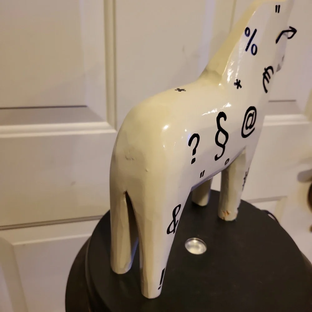 Dala IKEA White Wooden Horse Vintage